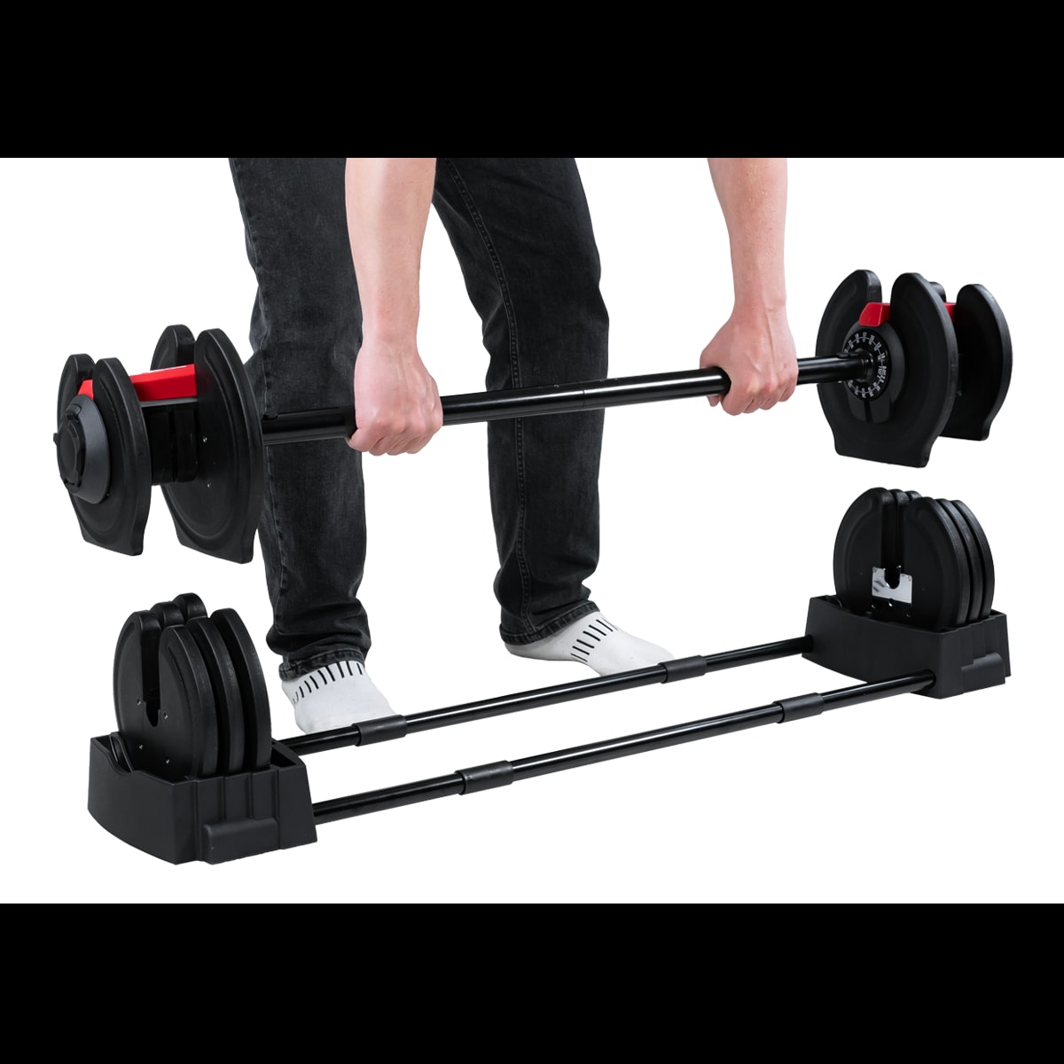 Justerbar hantel och skivstång  2,5 - 40 kg 