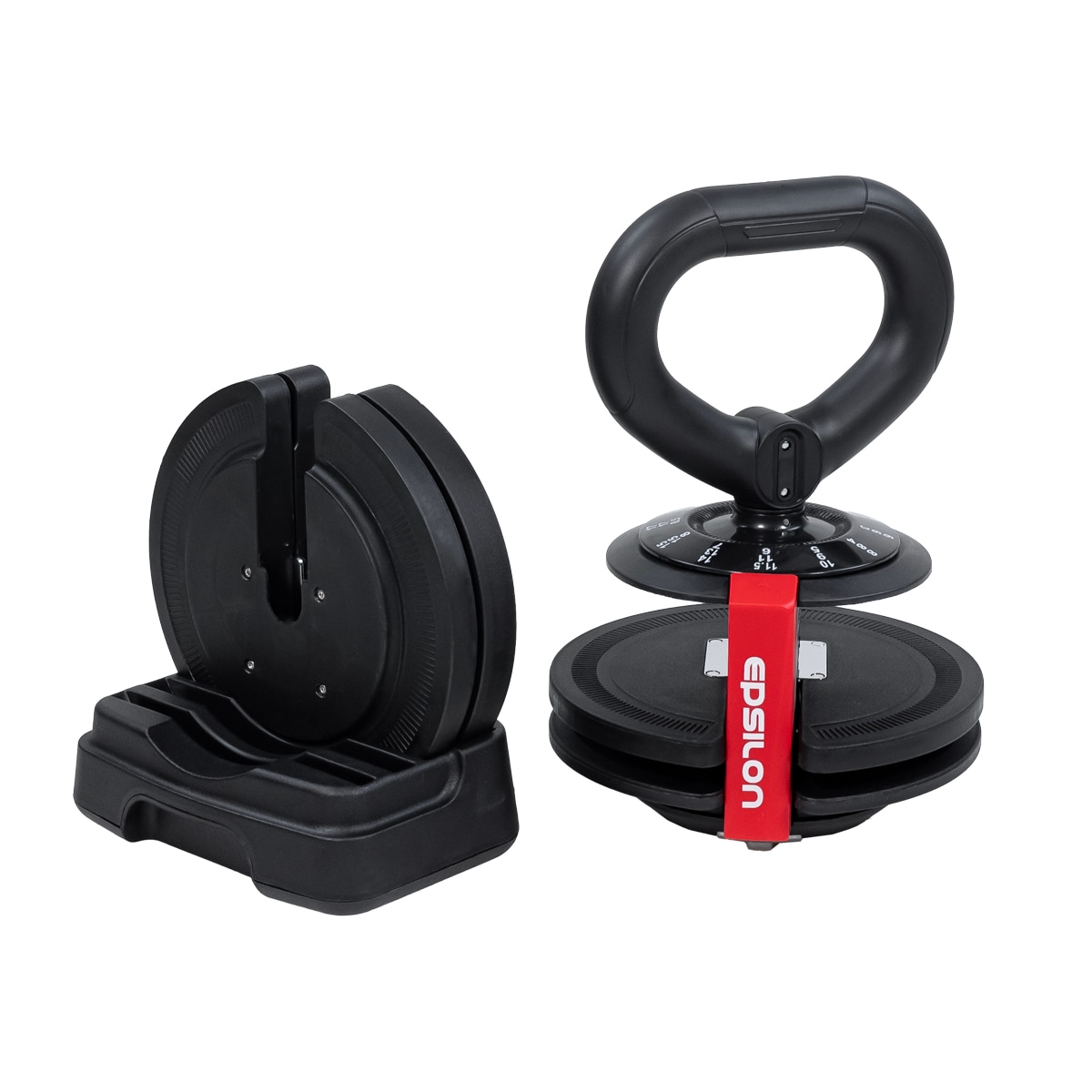 Justerbar hantel, skivstång och kettlebell 2,5 - 24 kg 