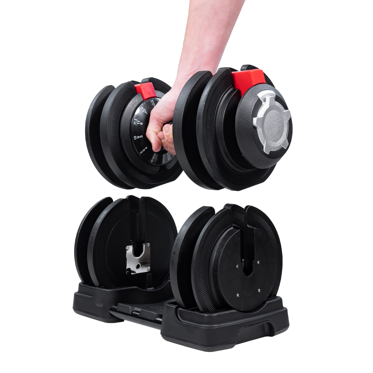 Justerbar hantel, skivstång och kettlebell 2,5 - 24 kg 