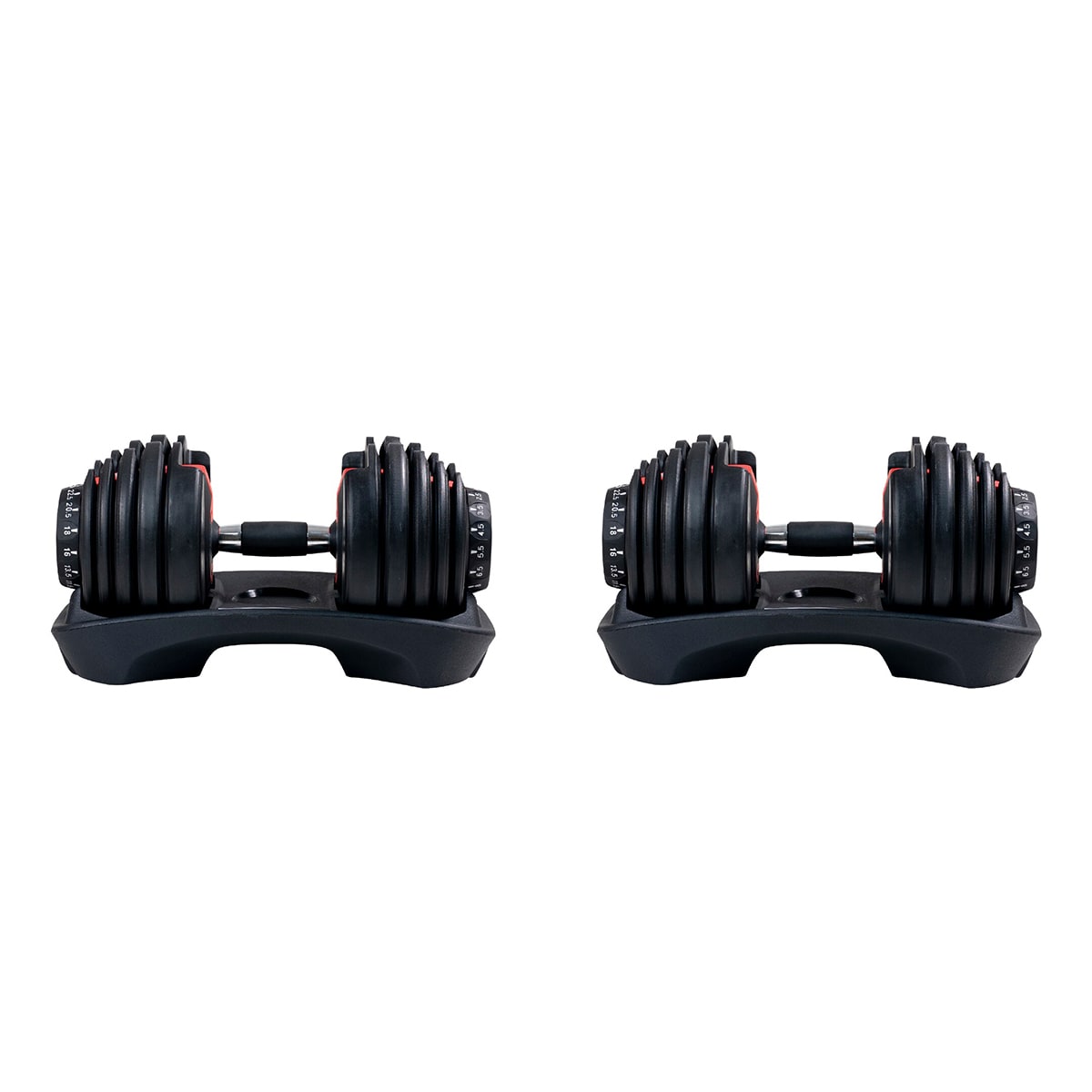 2 kpl säädettävät käsipainot, 2,5–24 kg